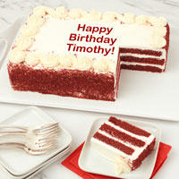 Product Personalized Red Velvet Sheet Cake Purchased by Reviewer