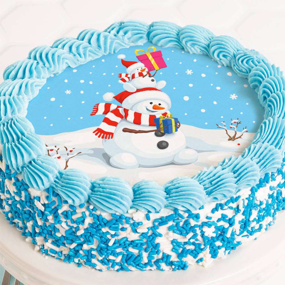 Snowman Cake Close-up