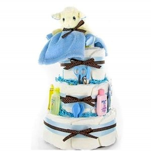 Lamb Diaper Cake for Boys