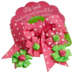 Pink and Green Bow Hair Ribbons