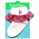 Pink and Green Initialed Baby Sock