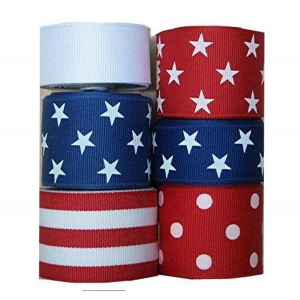 Red White Blue Grosgrain Ribbon Set